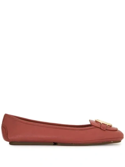 Michael Michael Kors Leather Moccasin Loafers In Red