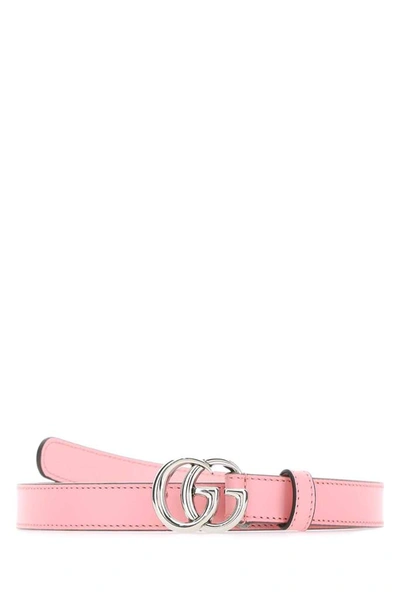 Gucci Double G Thin Buckle Belt In Pink