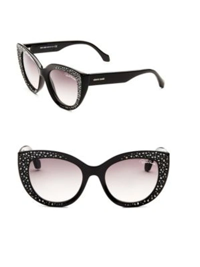 Roberto Cavalli 54mm Crystal-embellished Cat Eye Sunglasses In Black