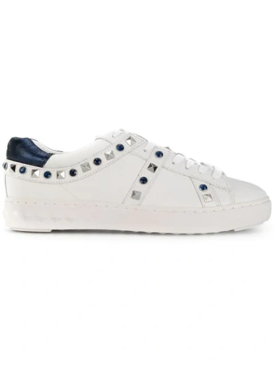 Ash 'play' Strass Stud Leather Sneakers In White
