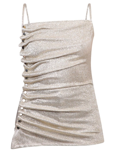 Paco Rabanne Ruched Camisole In Gold