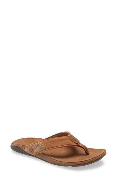 Olukai Tuahine Waterproof Flip Flop In Brown