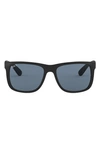 Ray Ban Justin 54mm Polarized Sunglasses In Black Rubber/ Dark Blue