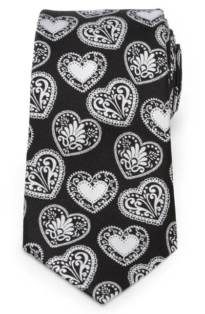 Cufflinks, Inc Paisley Heart Silk Tie In Black