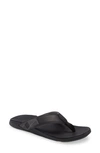 Olukai Tuahine Waterproof Flip Flop In Black / Black