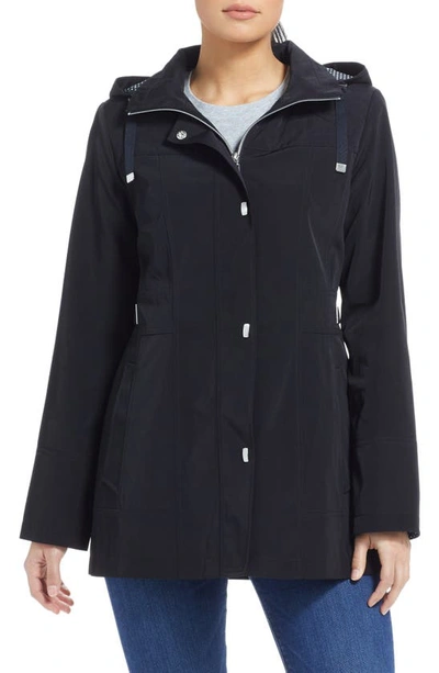 Gallery Hooded Zip-up Jacket In Black