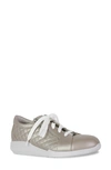 Munro Emmie Wedge Sneaker In Metallic Taupe