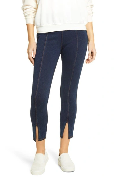 Lyssé Evelyn Split Hem Denim Leggings In Indigo