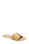 Beach By Matisse Coconuts By Matisse Cabana Slide Sandal In Yellow Snake Print Leather