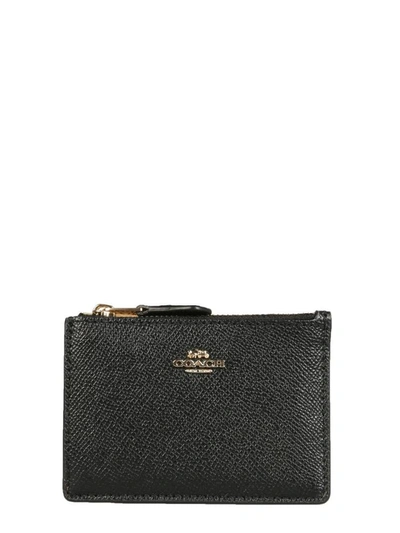 Coach Card Holder With Logo In Nero
