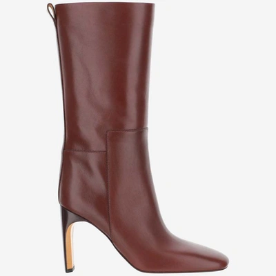 Jil Sander Boots In Dark Red