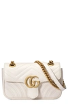 Gucci Mini Gg 2.0 Matelasse Leather Shoulder Bag In Mystic White