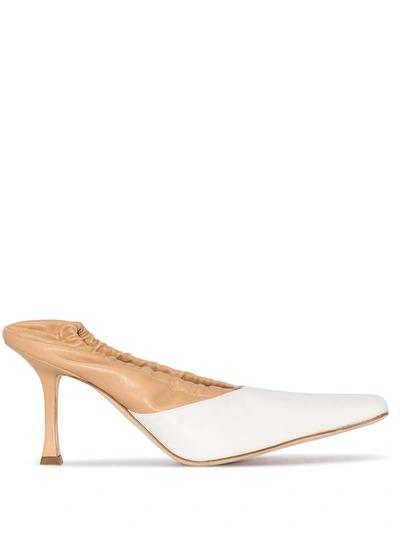 A.w.a.k.e. Gertrud Two-tone Leather Pumps In Weiss