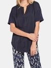Lyssé Lysse Leah Short Sleeve Top In Blue
