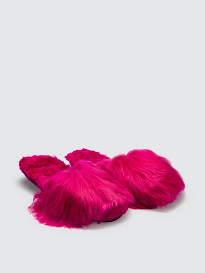 Ariana Bohling Llc Ariana Bohling Suri Alpaca Slipper Fuchsia In Pink