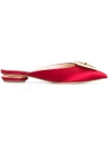 Nicholas Kirkwood Eden Crystal-embellished Satin Backless Loafers In Red