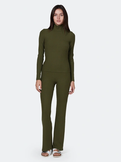Lett Rhodes Eco Rib Flare Pant In Moss
