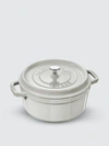 Staub Enameled Cast Iron 4-qt. Round Cocotte In White Truffle