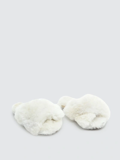 Ariana Bohling Llc Ariana Bohling Criss Cross Alpaca Slipper White