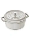 Staub 5.5-quart Round Cocotte In White Truffle