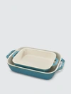 Staub 2-piece Rectangular Baking Dish Set In Rustic Turquo