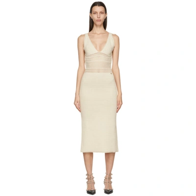 Valentino Women's Crochet-knit Cotton Midi Dress In White