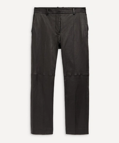 Joseph Coleman Stretch-leather Trousers In Black