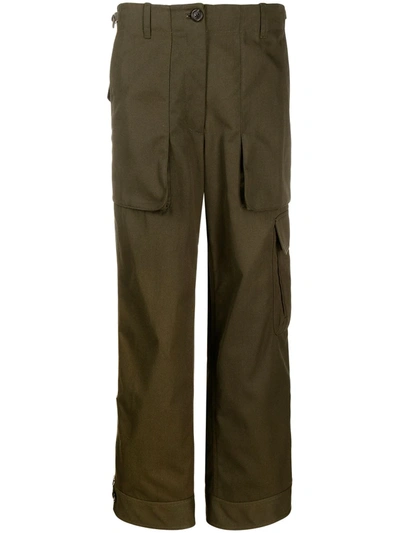 Helmut Lang 'uniform' Canvas Patch Pocket Suiting Pants In Green