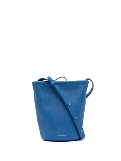 Mansur Gavriel Mini Zip Leather Bucket Bag In Elettrico