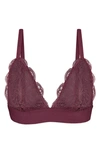 Lively The Long-lined Lace Bralette In Plum
