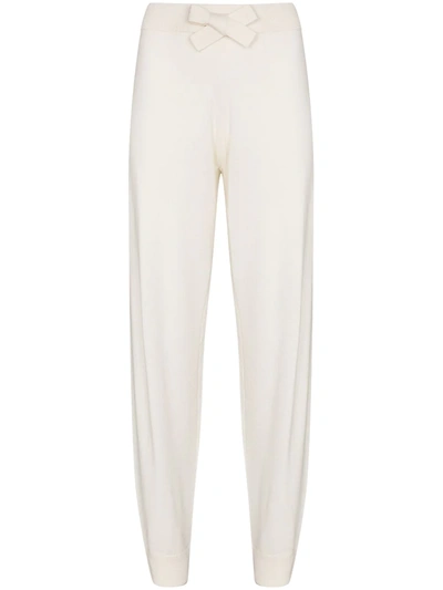 Ninety Percent Merino Wool-blend Track Trousers In Weiss