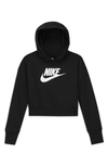 Nike Kids' Big Girls Sportswear Cropped Hoodie In Black