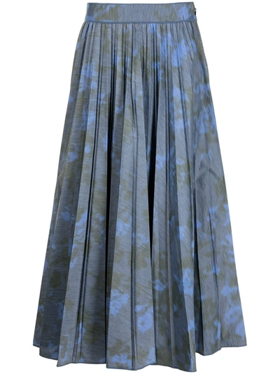 Agnona Abstract-print Pleat-detail Skirt In Multicolor