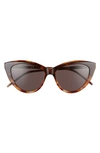 Saint Laurent Monogram 55mm Cat Eye Sunglasses In Avana