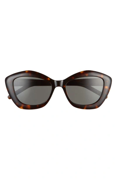 Saint Laurent New Wave 54mm Cat Eye Sunglasses In Avana