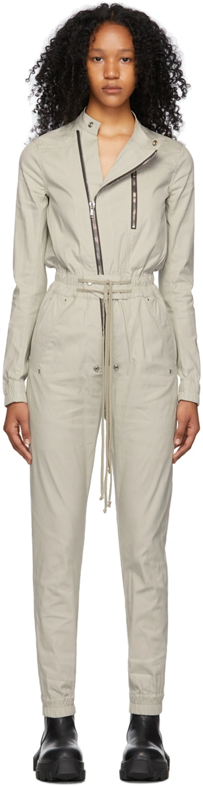 Rick Owens Gary Zippered Flight Suit In Nude & Neutrals