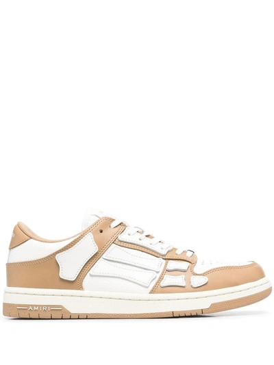 Amiri Tan & White Skel Top Low Sneakers In Beige