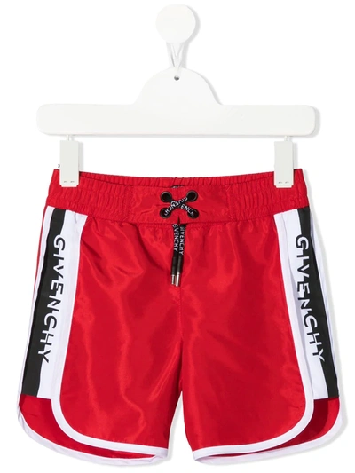 Givenchy Kids' Little Boy's & Boy's Colorblock Swim Trunks In Rosso