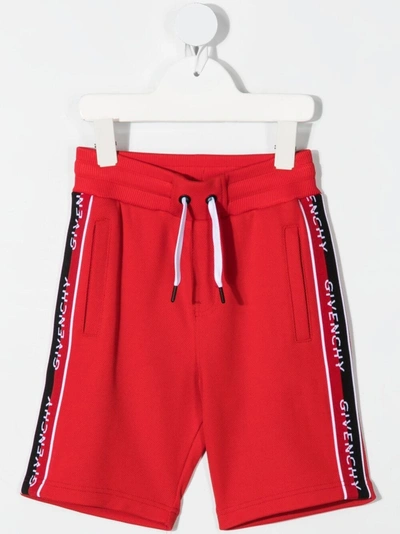 Givenchy Kids' Logo-trim Shorts In Rosso