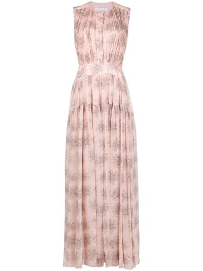Chlo Flower Print Georgette Maxi Dress In Wild Pink | ModeSens