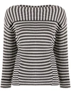 Chloé Mariniere Striped Knit Pullover Top In Blue White