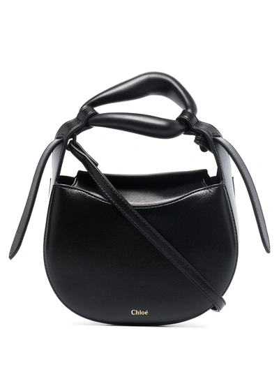 Chloé Kiss Tonal Calfskin Crossbody Bag In Black