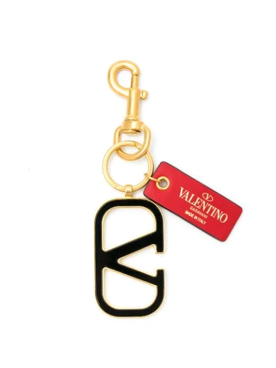 Valentino Garavani Vlogo Signature Keyring In Black