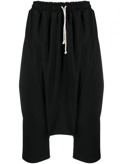 Alchemy Cropped Drop-crotch Stretch-cotton Trousers In Black