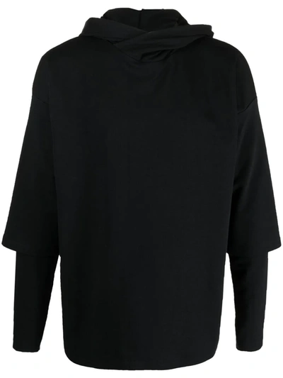 Alchemy Double-sleeve Oversized Hoodie In Black