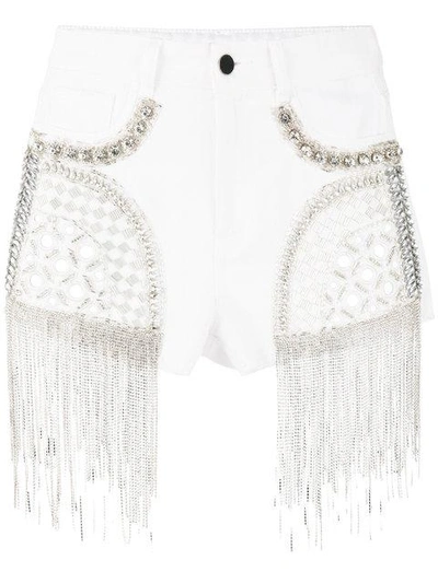 Amen Embellished Denim Shorts