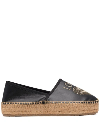 Love Moschino Espadrilles In Black Fabric Without Laces