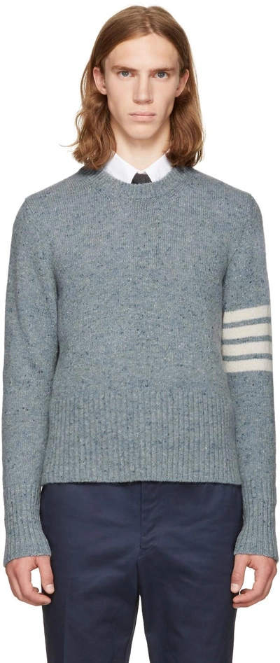 Thom Browne Blue Classic Mohair Crewneck Pullover