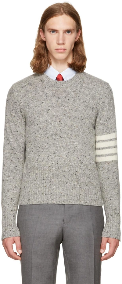 Thom Browne Grey Classic Mohair Crewneck Pullover