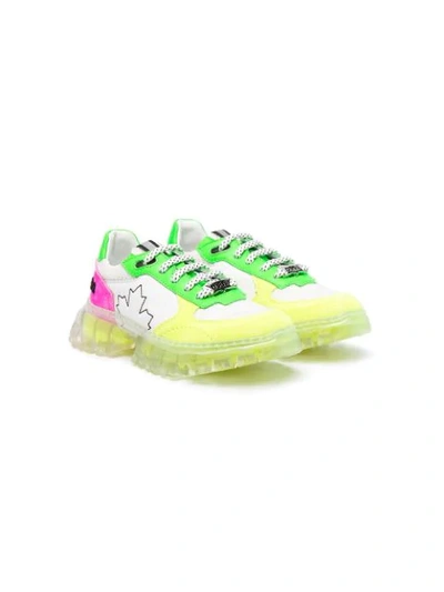 Dsquared2 Kids' Colour-block Trainers In White